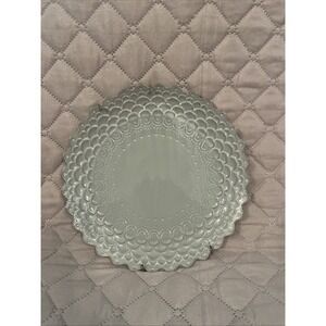 Anthropologie Scalloped Piecrust 8" Dessert Salad Plate 91813531 Grey Stoneware